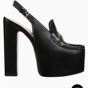 Gucci Horsebit Platform Slingback Pumps 145mm